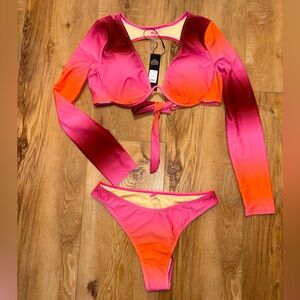 Fashion Nova Pink and Orange Bikini